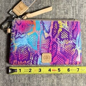 Rare Consuela Wristlet - Retired Print EUC Snakeskin Multi-Color